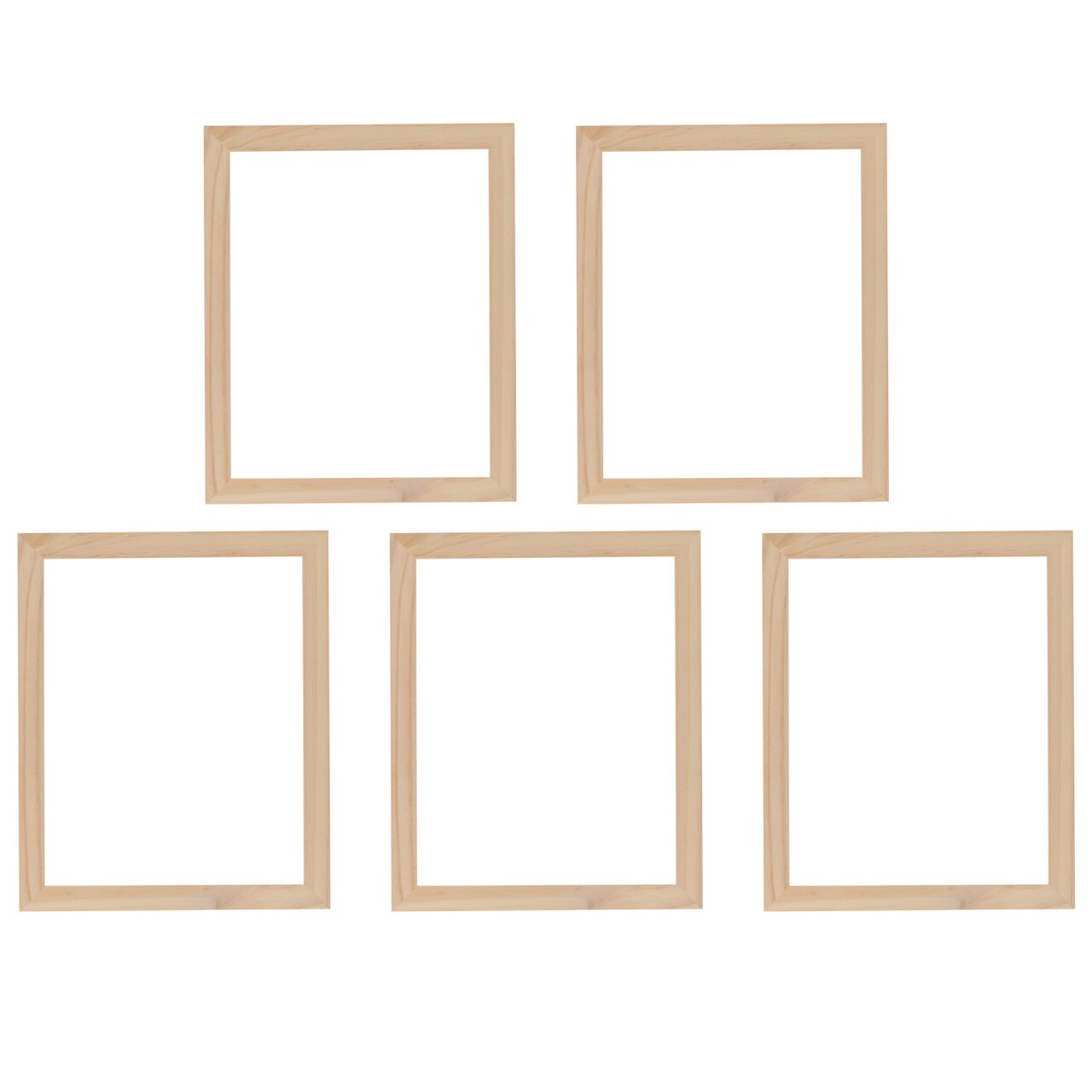 Creative Mark Ambiance Unfinished Deep Gallery Frame, Pack of 5, 5x7" Open Back Natural Wood Frames for Canvas and Mounted Artwork, 3/4" Face, 1-1/4" Deep, No Glass or Backing